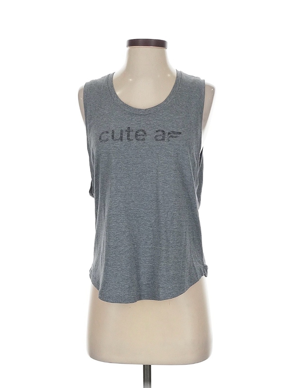 Fabletics Gray 'cute af' Sleeveless Scoop Tank